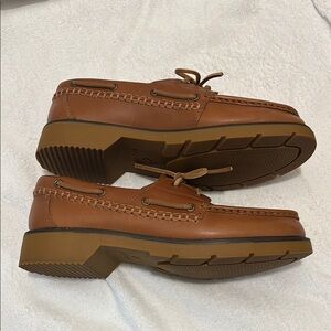 Sperry Brown Leather Boat Shoes Moccasin Style